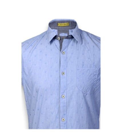 Chemise homme manches courtes de couleur bleu