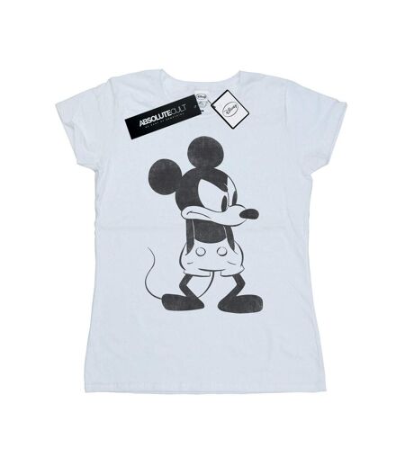 Disney T-shirt en coton Mickey Mouse en colère - Femmes/Ladies (Blanc) - UTBI31007