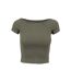 T-shirt Motif/style Côtelé Femme Olive Urban Classics-1