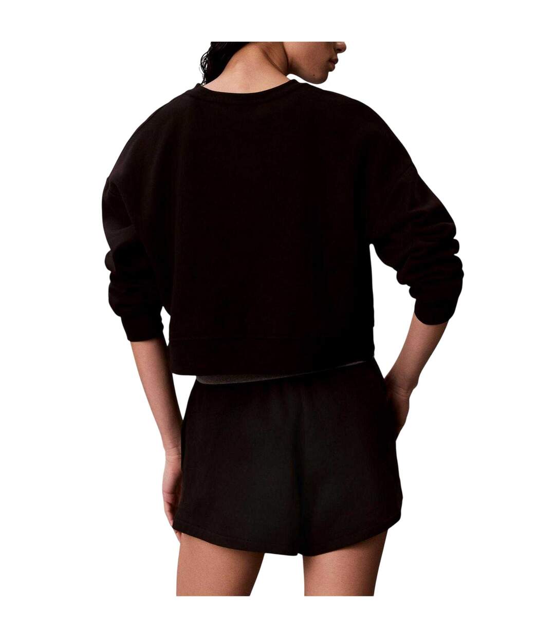Womens/ladies Woven Logo Shorts Black Calvin Klein-3