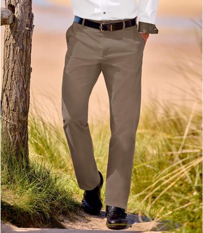 Pantalon Chino Stretch Taupe