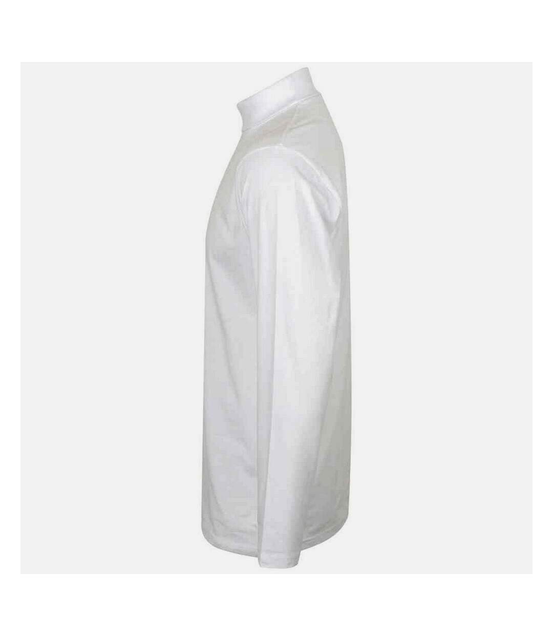 Mens roll neck long-sleeved top white Henbury