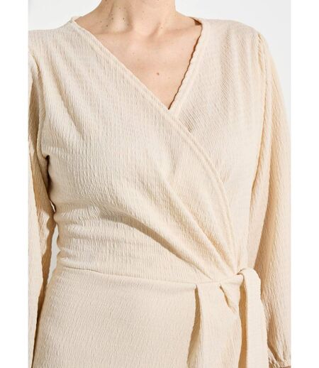 Robe portefeuille en maille gaufrée
