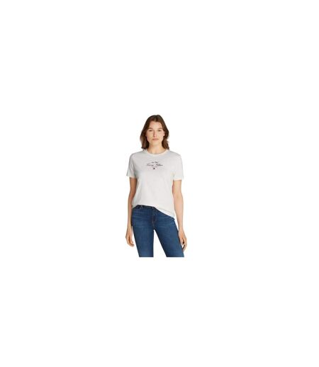 T-shirt Motif/style Texte Femme Blanc Cassé Tommy Hilfiger