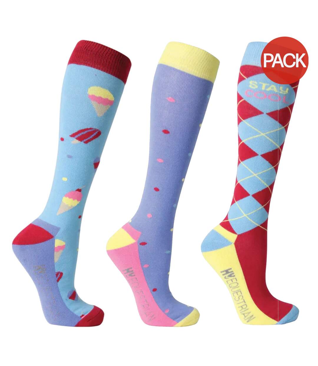 Chaussettes stay cool femme bleu / rose foncé Hy-1