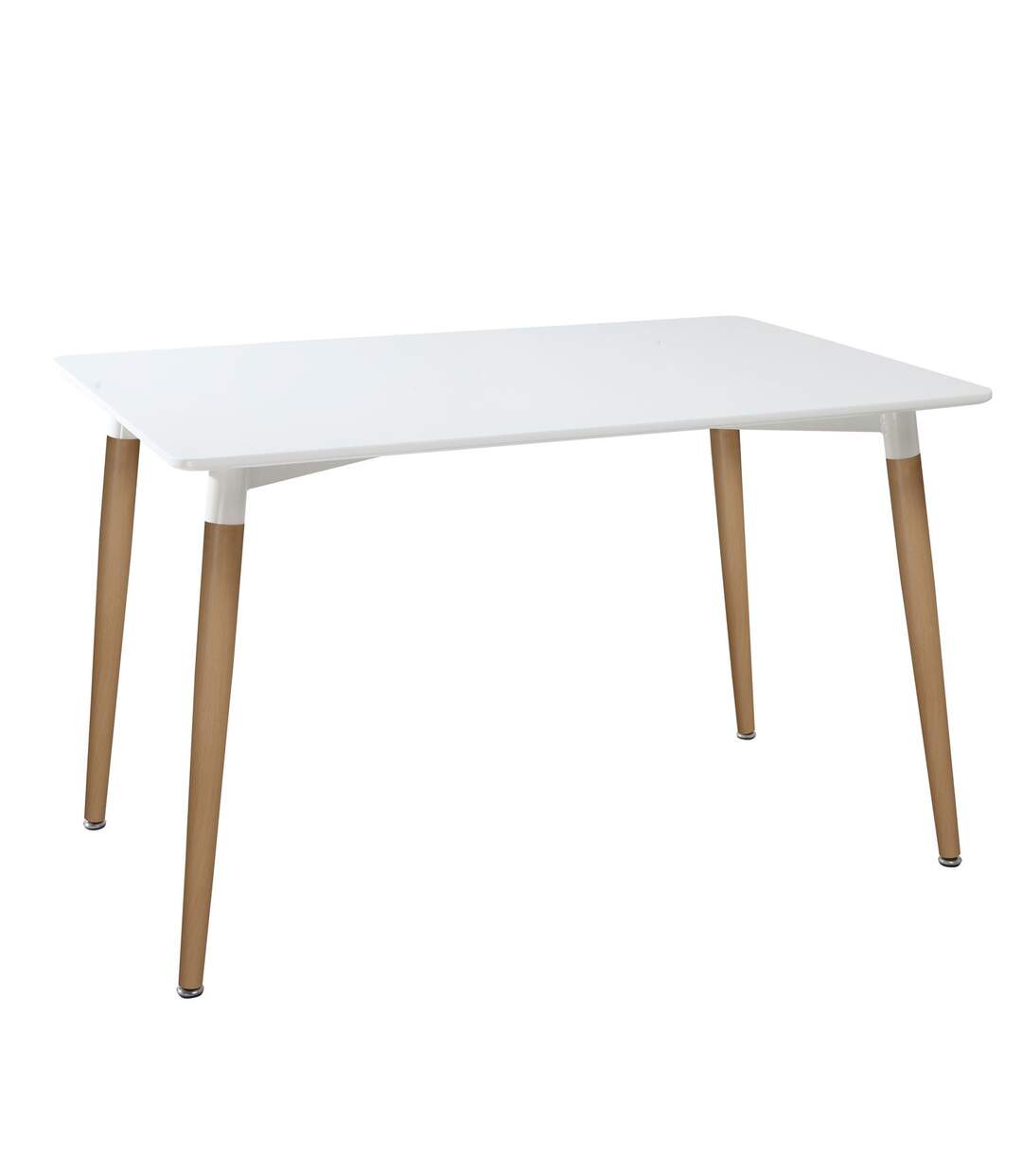 Table à manger scandi Roka - L. 150 x H. 74 cm - Blanc-1