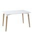 Table à manger scandi Roka - L. 150 x H. 74 cm - Blanc-1