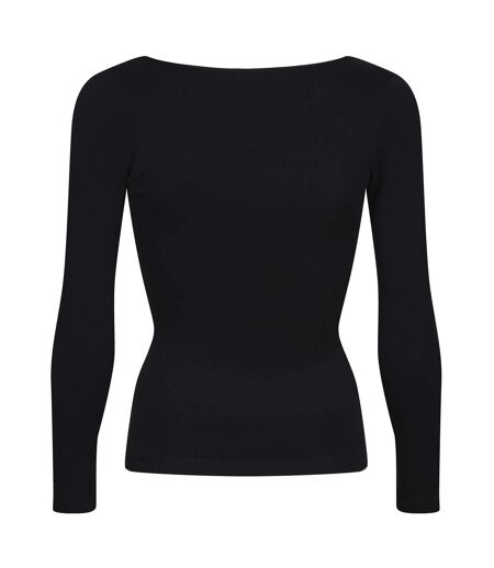 Ladies Essentials Long Sleeve Top Sculpting Recycled Stretch Everyday Fit