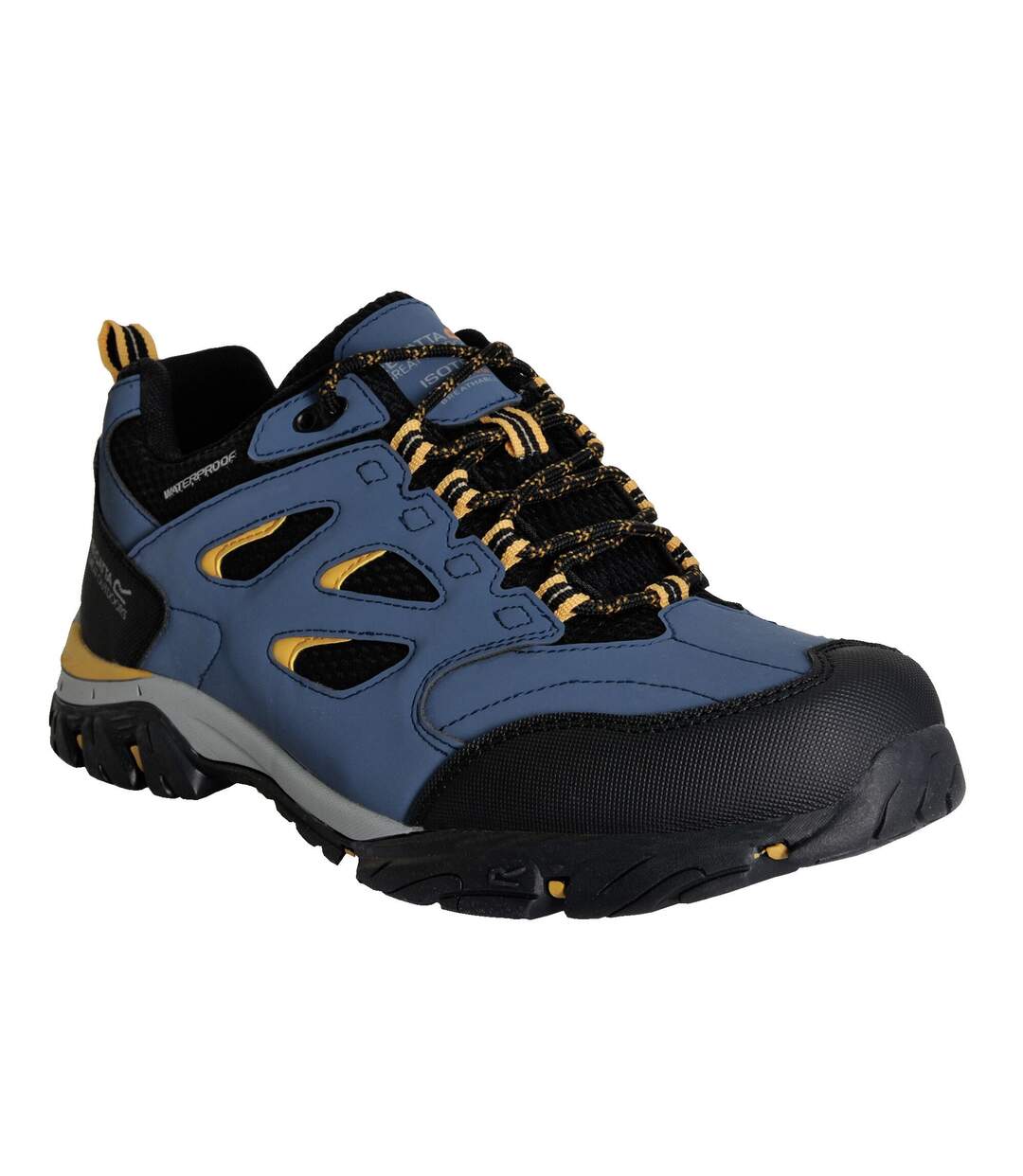 Chaussures de randonnée holcombe homme bleu sombre / jaune d'or Regatta-1