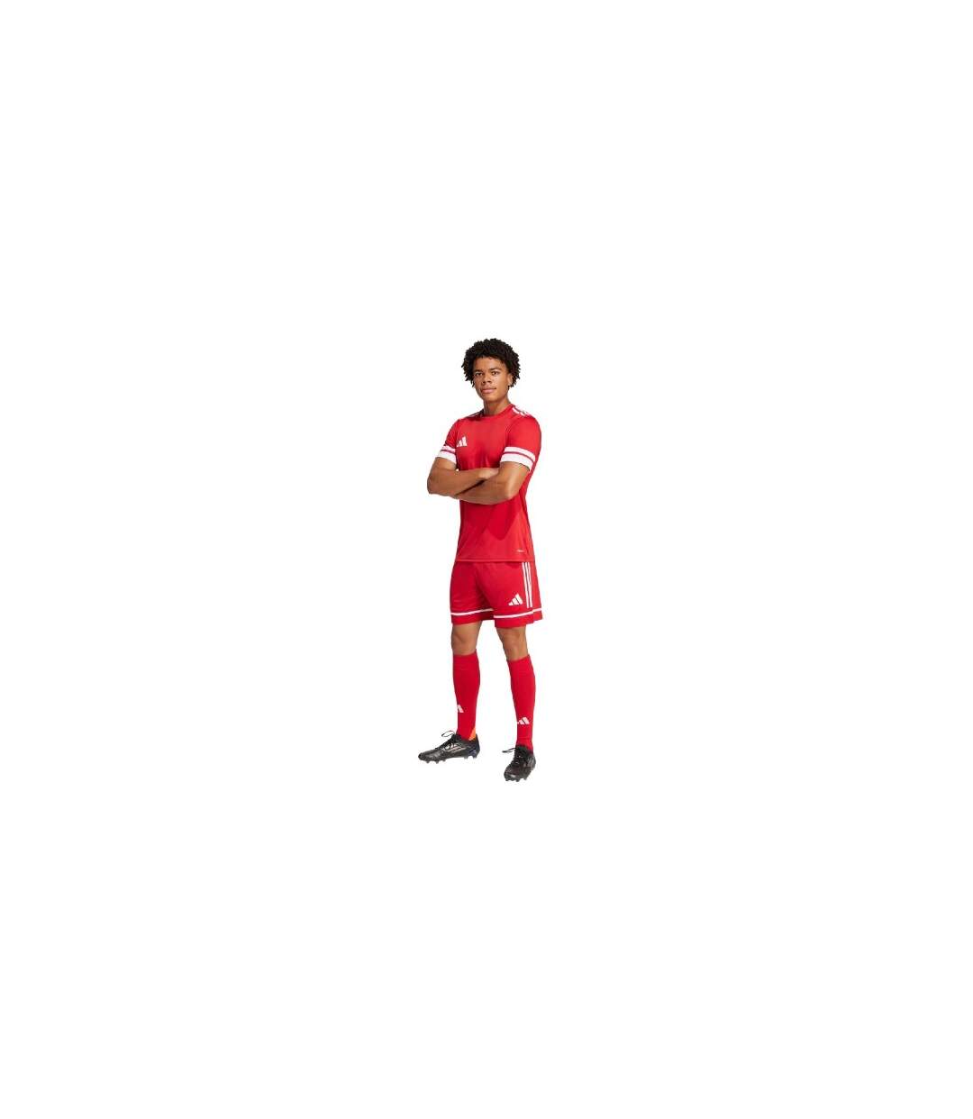 Short De Foot Motif/style 3 Rayures Squadra Homme Rouge Adidas-1
