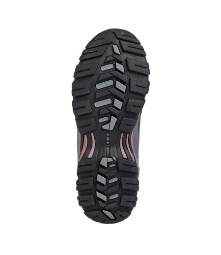 Womens/ladies Mendip Leather Hiking Boots Black Karrimor
