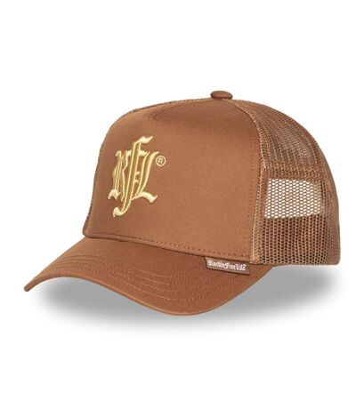 Casquette trucker avec filet et logo brodé Gold & Brown Rock'n Free Life