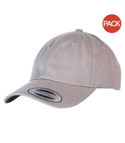 Lot de 2  casquettes de baseball adulte gris Yupoong