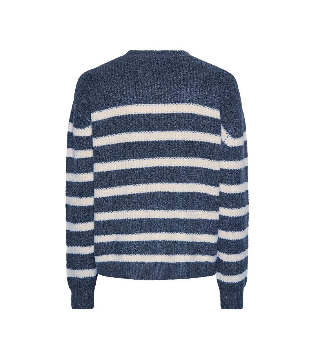 Pull bleu/blanc femme pieces klaras-2