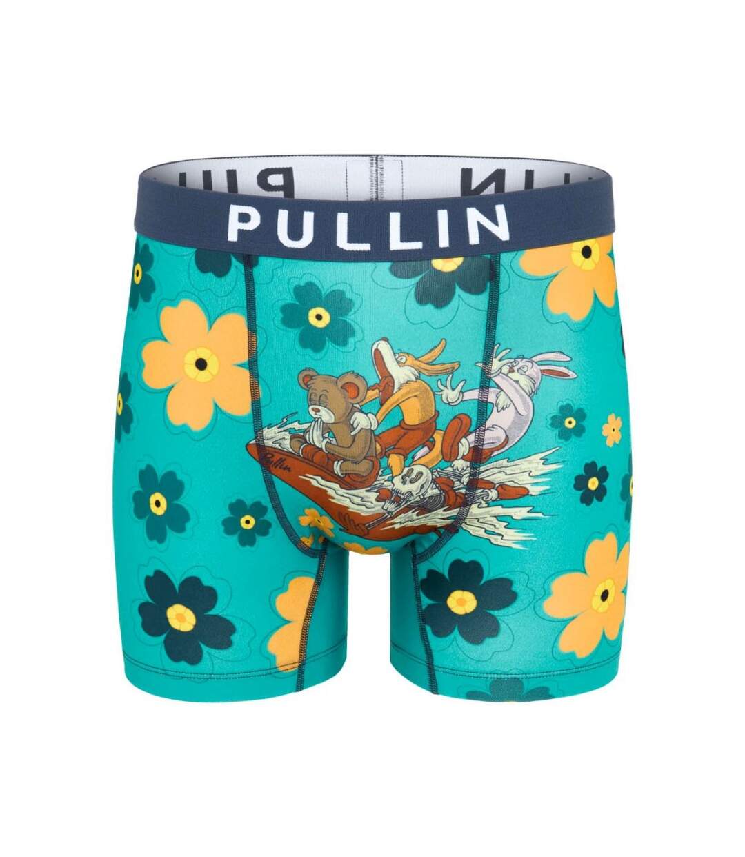 PULL IN Boxer Long Homme Microfibre SURFPANIC Bleu-1