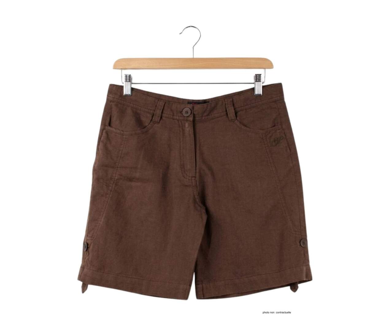 Short grandes tailles Femme AXONE MAGO2 : l'élégance naturelle du coton et lin à longueur réglable-2