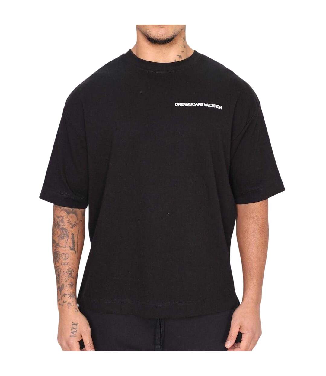 T-shirt Dreamscape Homme Noir Rose London-3