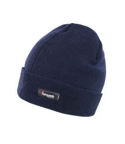 Result Winter Essentials Unisex Adult Ribbed Thinsulate Lightweight Beanie (Navy) - UTRW9668