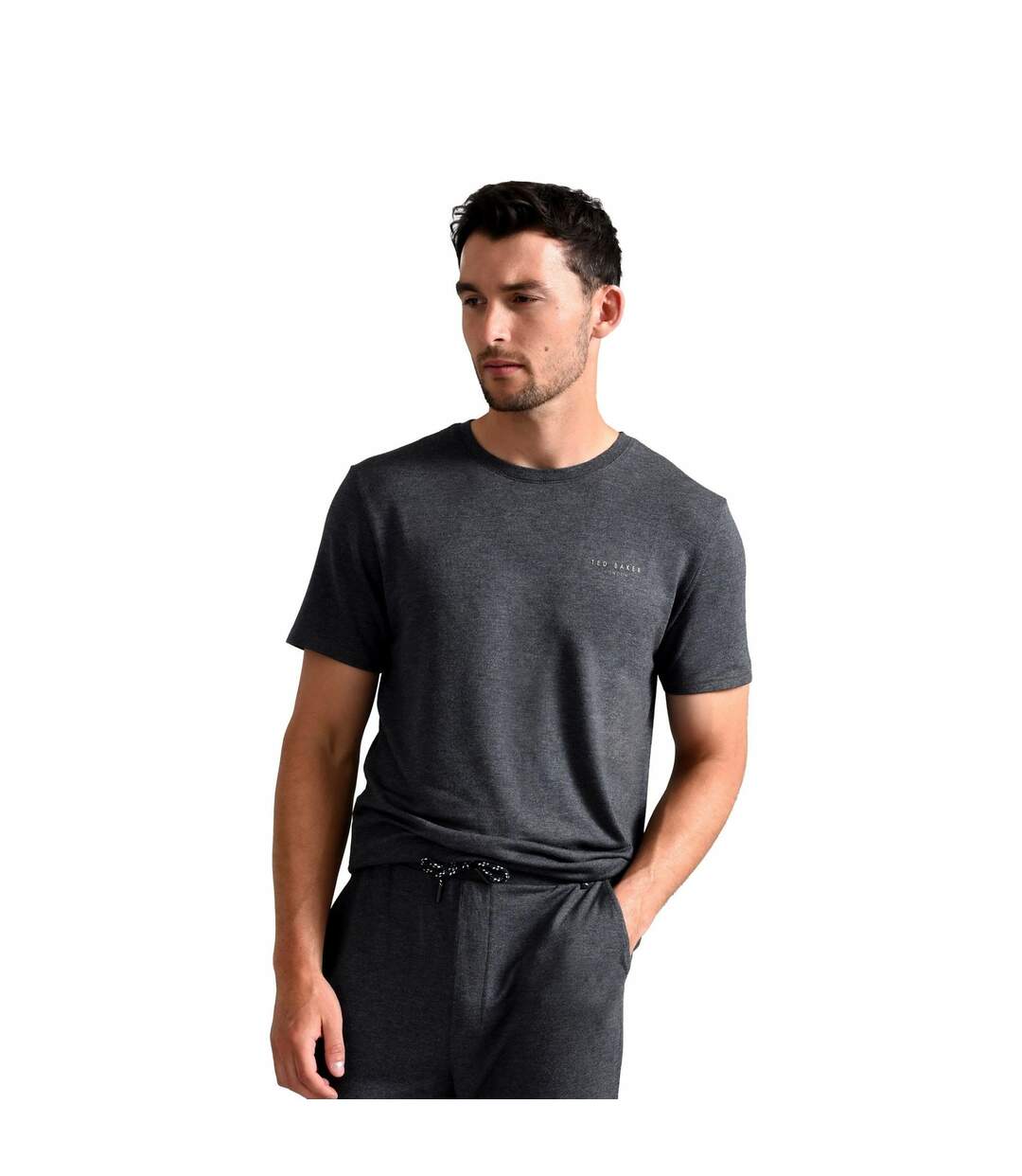 Mens Short Sleeve Luxury Pyjama Top Loungewear T-Shirt-1