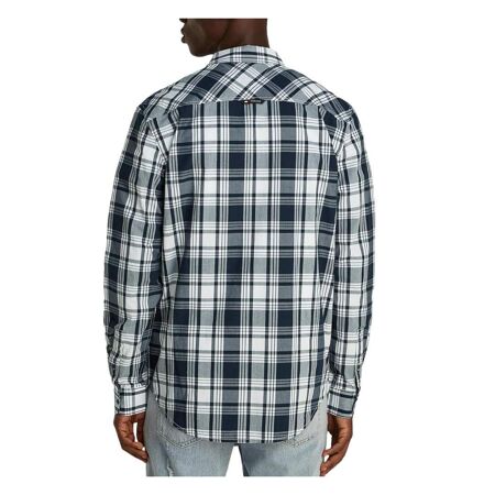 Chemise à Carreaux Blanc/Gris/Marine Homme Tommy Hilfiger Poplin - L