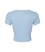 Womens/ladies micro-rib crop top solid baby blue Bella + Canvas