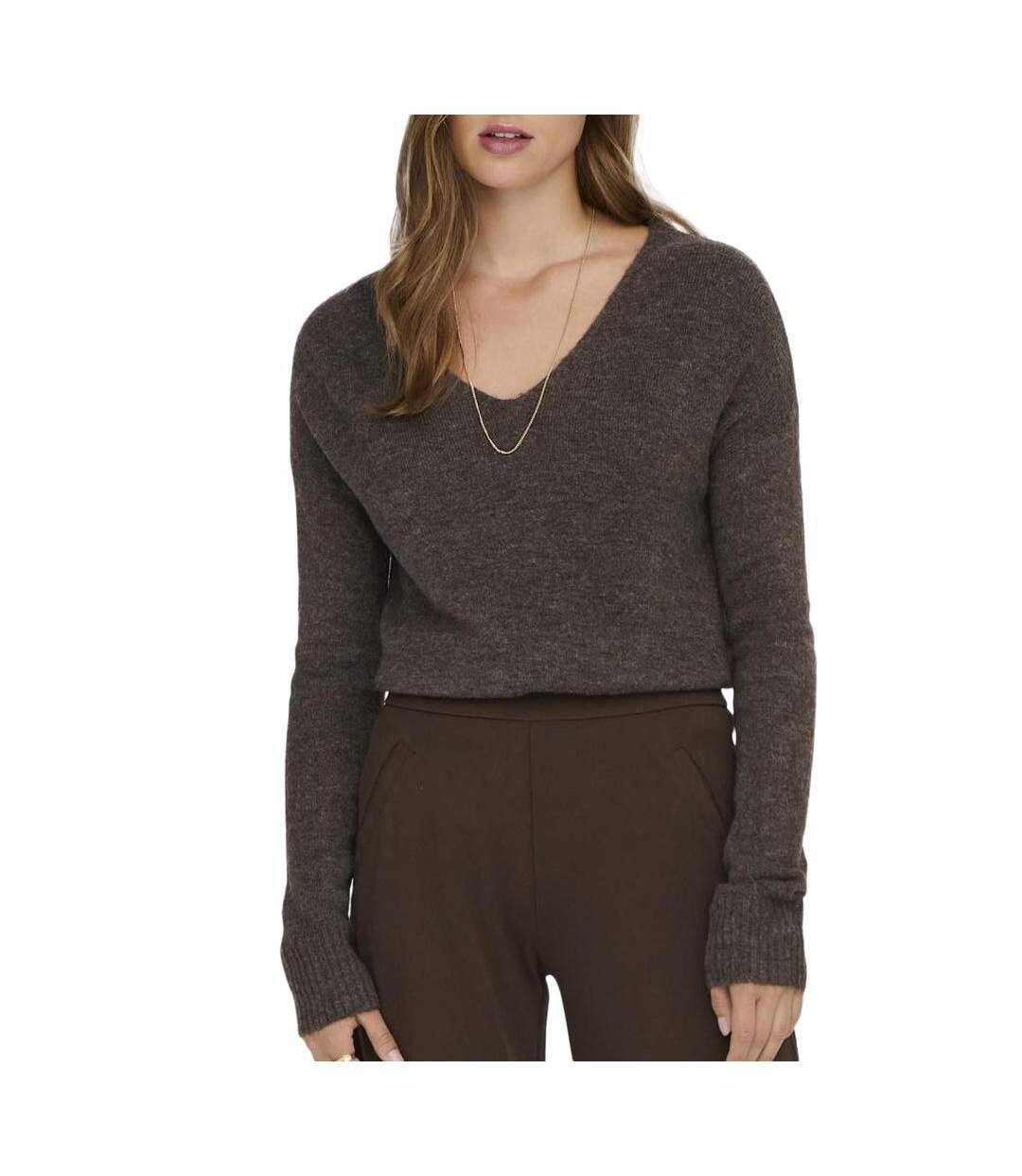 Pull marron femme jdy elanoras-1