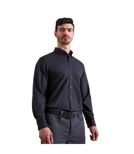 Mens Supreme Oxford Long-sleeved Formal Shirt Black Premier