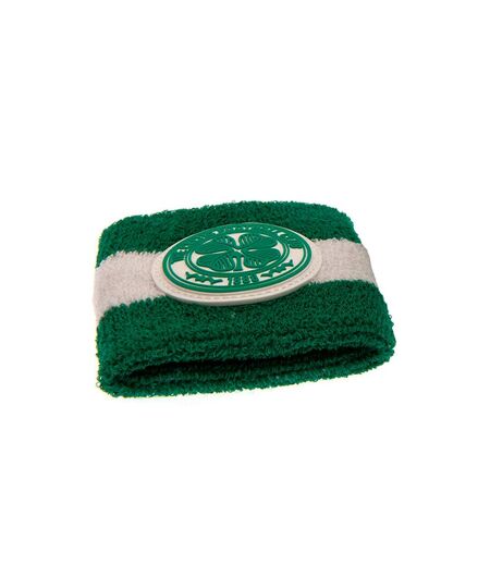 Celtic FC Unisex Adult Crest Cotton Wristband (Pack of 2) (Green/White) (One Size)