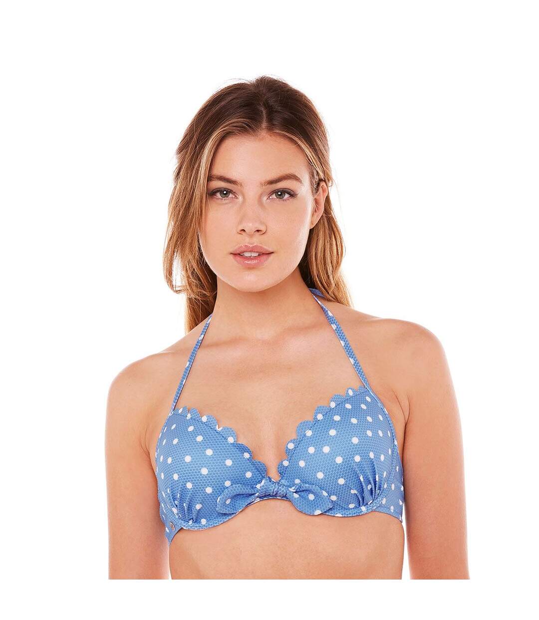 Haut de maillot push-up bleu Coquillage-2