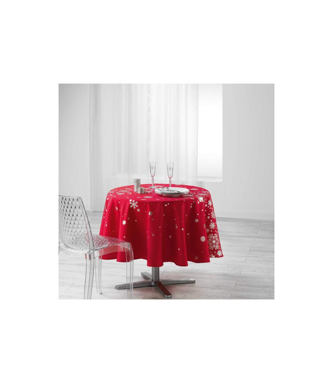 Nappe Ronde Antitache Constellation 180cm Rouge