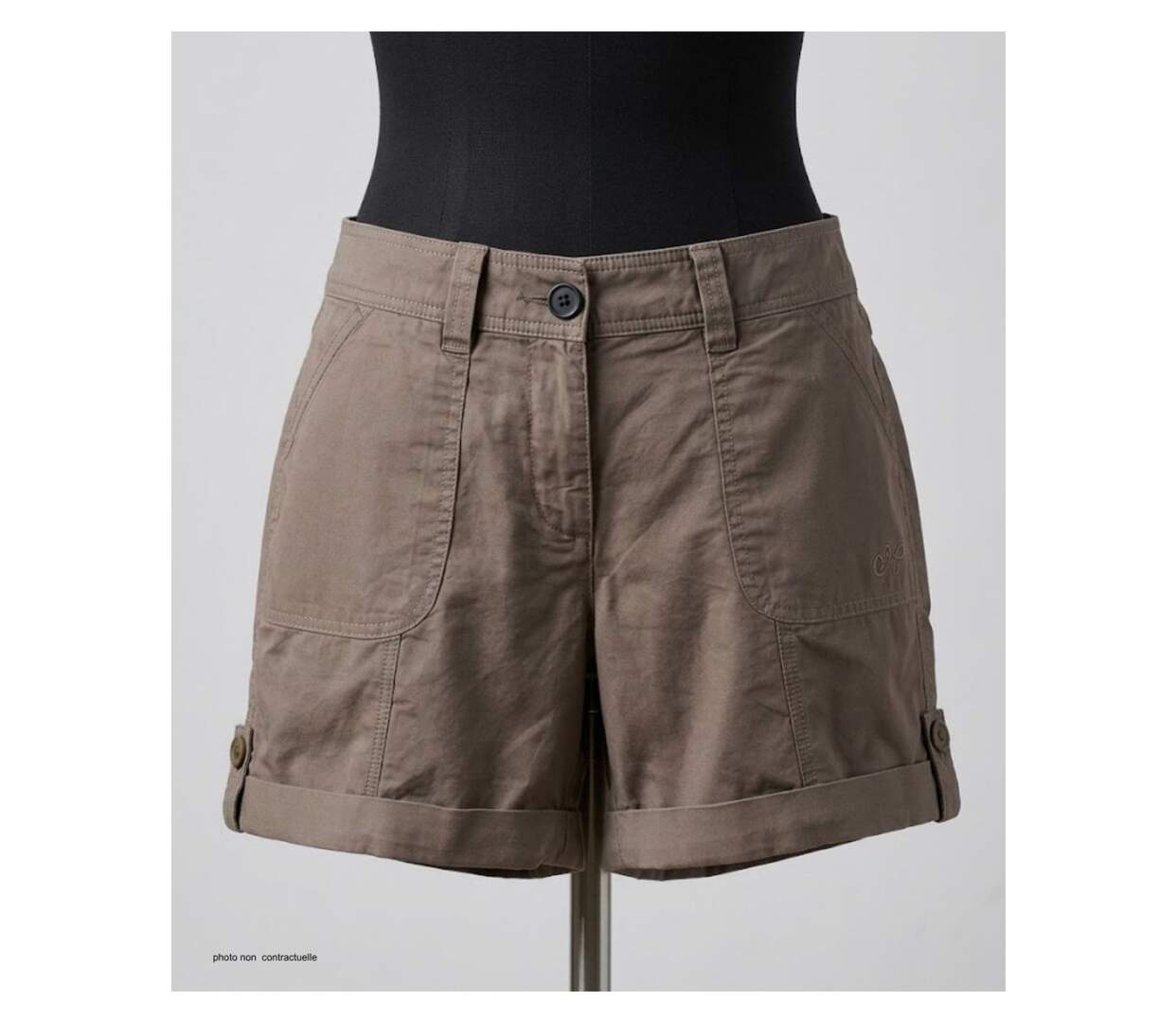 Short en coton Femme MAYFLOWER EXTRA2T : le confort d'une coupe à revers modulables-3