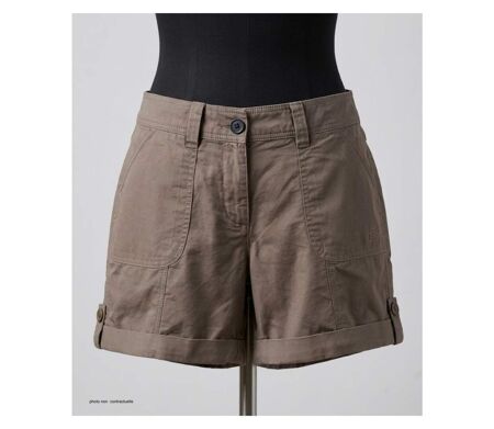 Short en coton Femme MAYFLOWER EXTRA2T : le confort d'une coupe à revers modulables