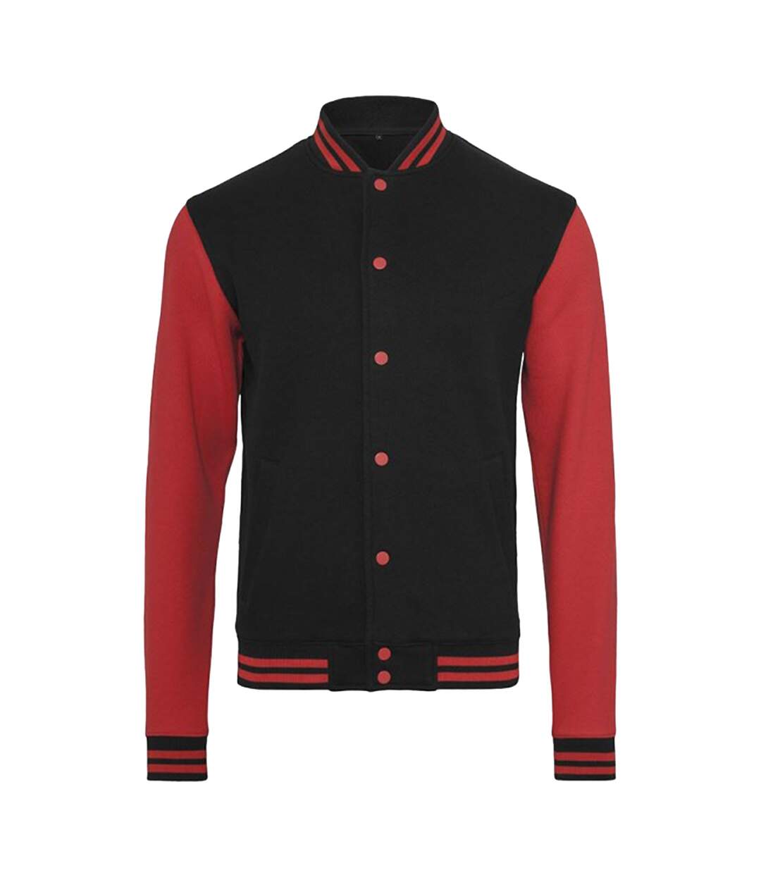 Build Your Brand Mens Sweat College Jacket (Black/Red) - UTRW5677