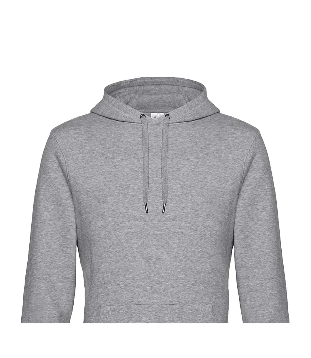 Sweat à capuche king homme gris chiné B&C-2