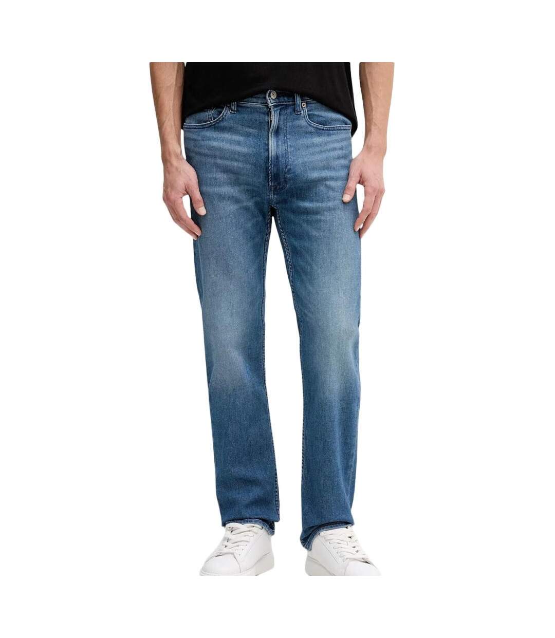 Jean droit bleu homme calvin klein jeans standard-1