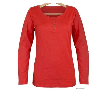 MAYFLOWER - TEEF2006C - Tee-shirt femme manches longues en coton flammé orange