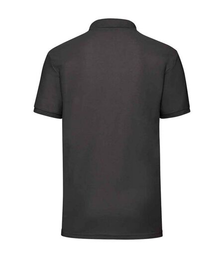 Mens pique polo shirt black Fruit of the Loom