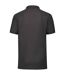 Mens pique polo shirt black Fruit of the Loom