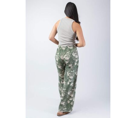 Pantalon femme jambes larges MELODY kaki Coton Du Monde