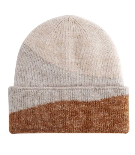 Bonnet Motif/style Ondulé Adulte Blanc Cassé Pierre Naturelle Marron Clair Beechfield