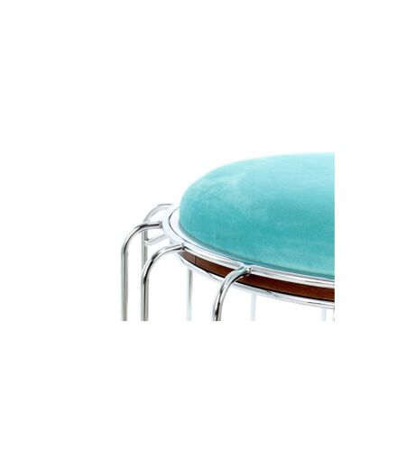 Pouf & Table d'Appoint Comfortable 50cm Menthe & Argent