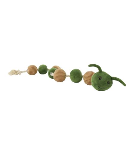 Caterpillar plush dog toy one size green/brown Ancol