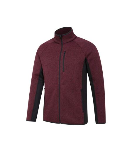 Mens Treston Full Zip Fleece Jacket Burgundy Mountain Warehouse