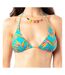 Haut de bikini turquoise à fleurs femme sun project 2803-1