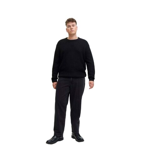 Mens Textured Long-sleeved Jumper Black Jack And Jones