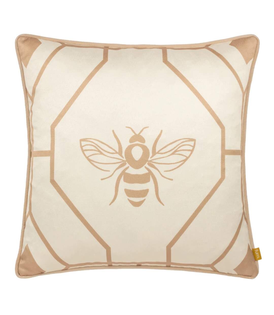 Bee deco geometric cushion cover 43cm x 43cm champagne Furn-1