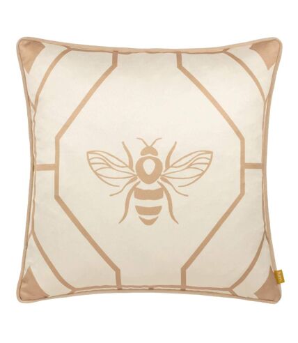 Bee deco geometric cushion cover 43cm x 43cm champagne Furn