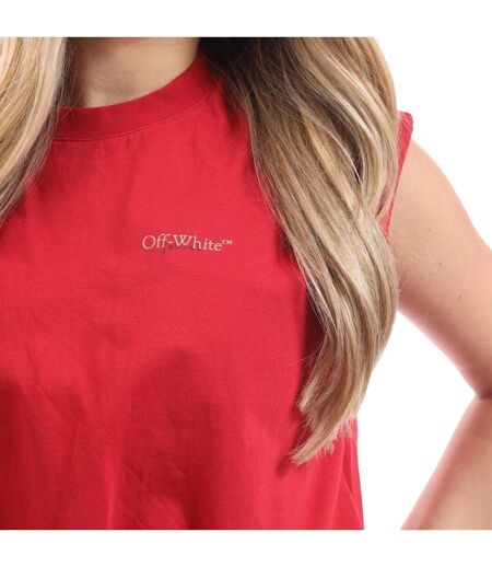 T-shirt Court Arrow Femme Rouge Off White
