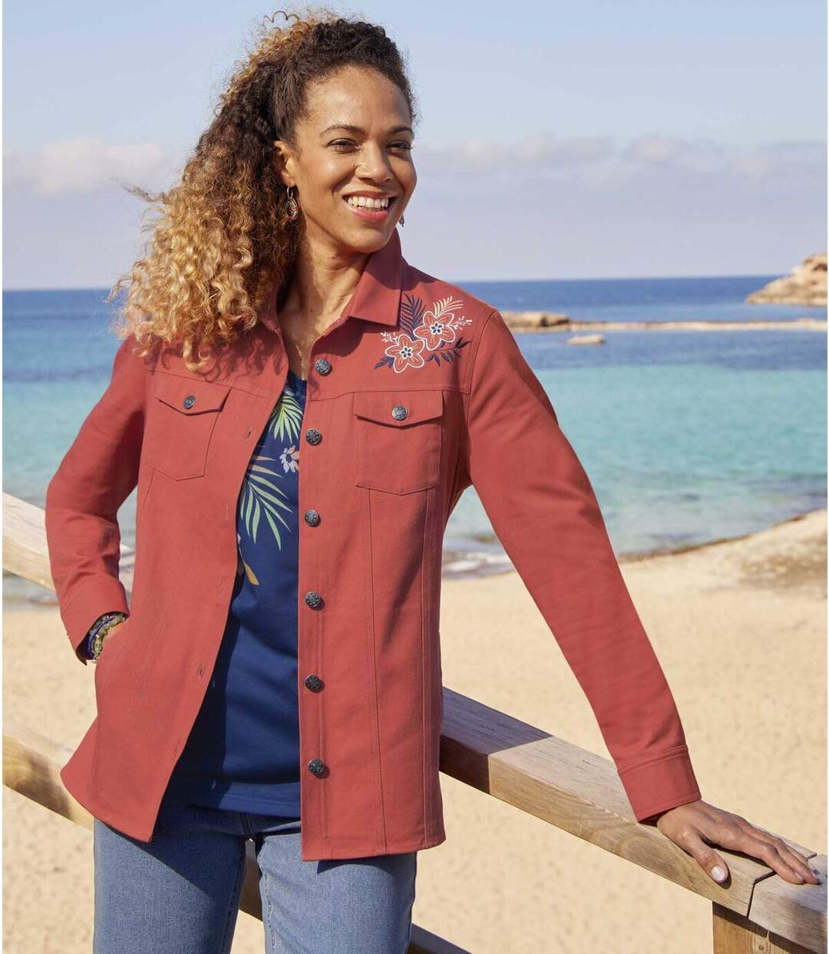 Bestickte Twill-Jacke Atlas For Men