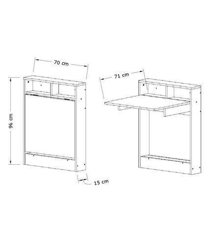 Table de cuisine pliante avec rangements Bracked